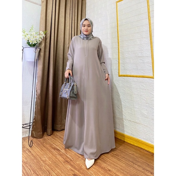 Dress Mecca Abaya, Bahan shakila premium. LD 110 PB 140