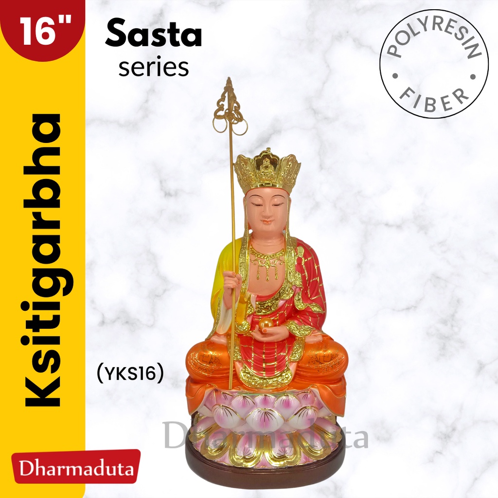 Ksitigarbha Mahayana 16in Fiber - Patung Rupang Arca Tao