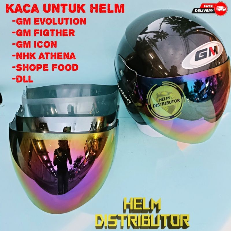 Kaca Visor Helm GM Evolution iridium pelangi Kaca helm shope food GM Figther DAISO Evo GIX Evo NHK Athena