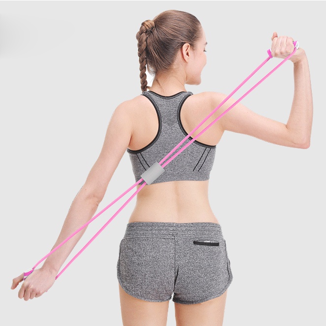 Olah Raga Dirumah Elastic Band Fitness Alat Gym Tali Elastis Yoga