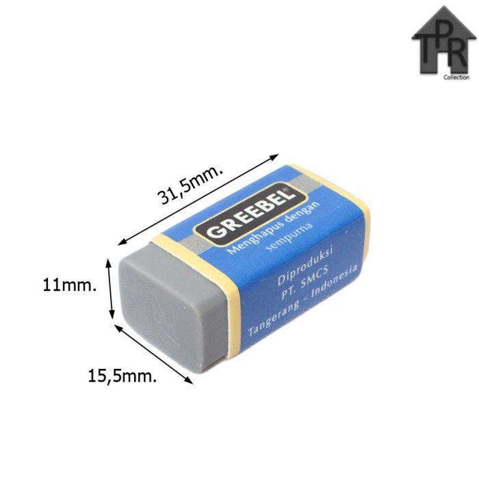 Penghapus Greebel Eraser GBB-160240 S Grey - 4pcs.