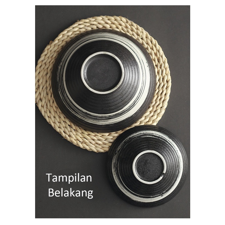 Mangkok Keramik Ramen Jepang - BLACK Series