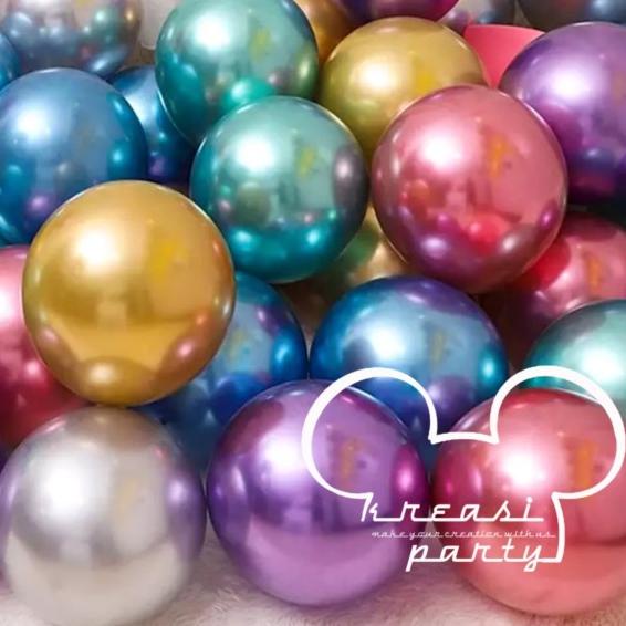 Balon Latek Chrome 1 PACK / Balon Chrome / Balon Metalik Chrome - silver