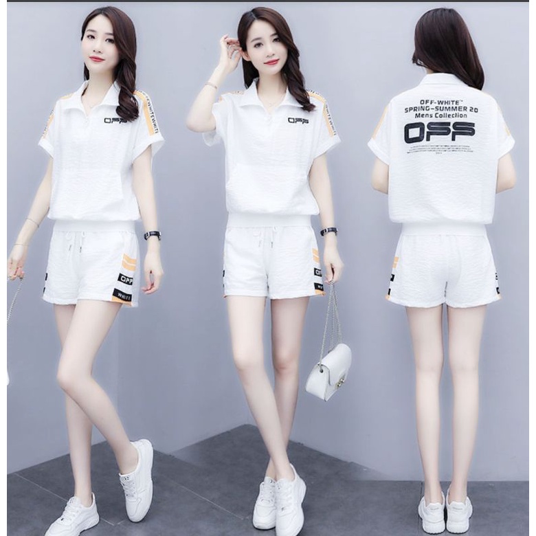 Setelan Wanita Korean Style Gaya Terbaru Dress Modis Lucu Aksesoris Pita Warna Putih Hitam