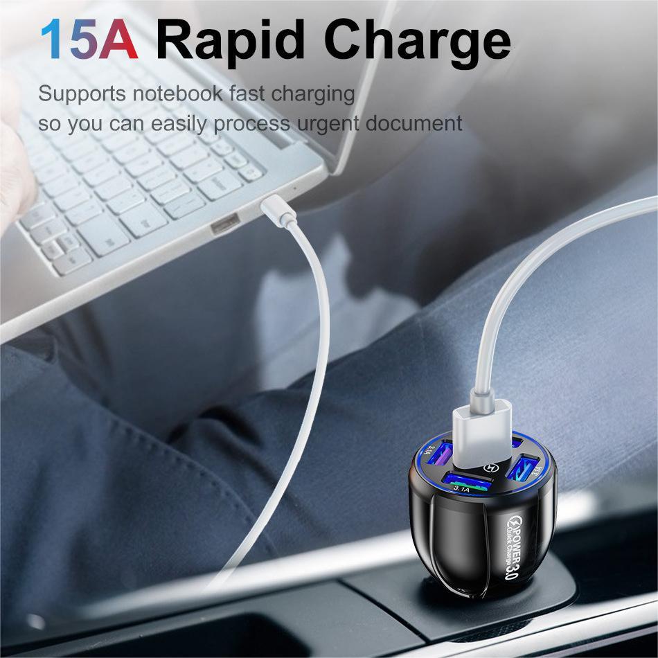 Charger Usb Mobil Pengisian Cepat 5port Untuk Ios Tipe C Android Quick Charge 3.0 15a Adoptor Adaptor Handphone Di Mobil