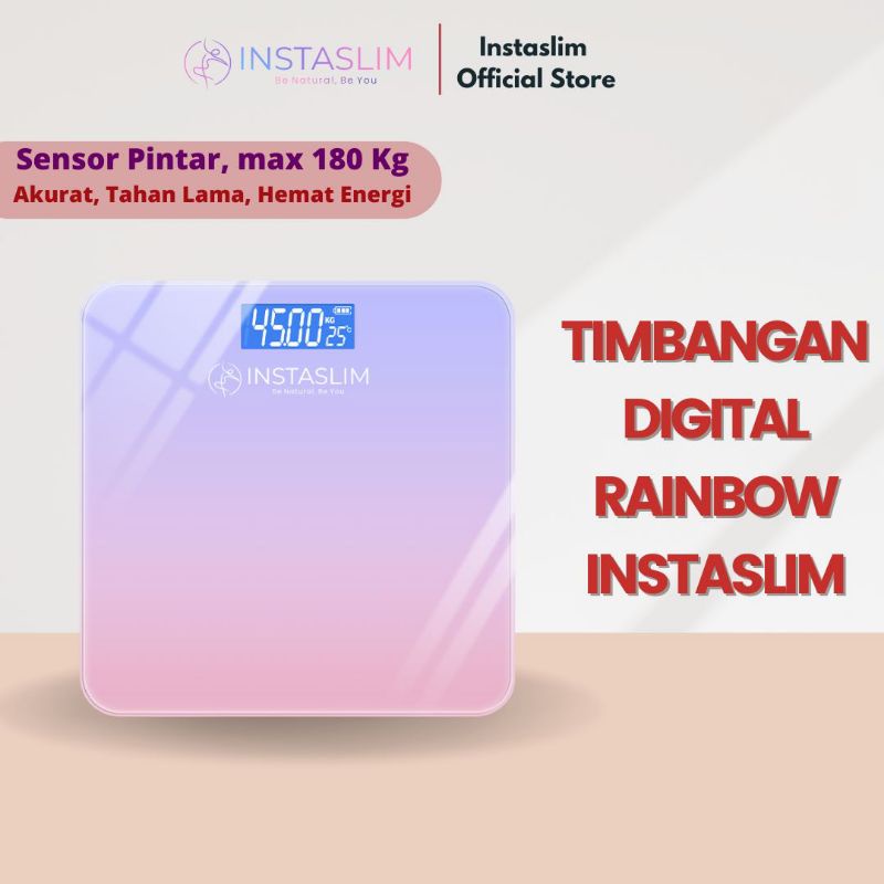 Timbangan Badan Digital Motif Rainbow INSTASLIM 180kg