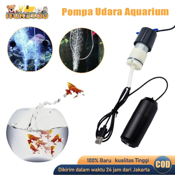 Aerator Aquarium Mini Batu Gelembung Aerator Usb Pompa Udara Aerator
