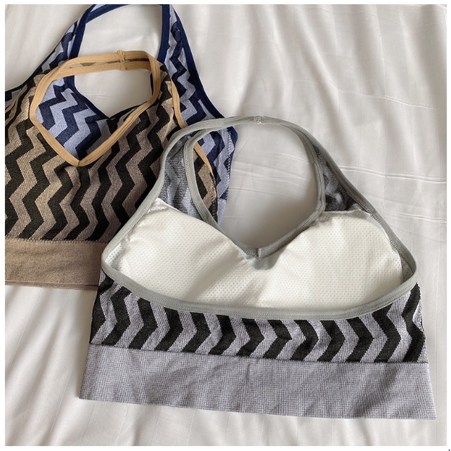 RSB BR274 Bra Sport Wanita Tanpa Kawat Model Atasan V-neck Sexy Tali Leher Crop Top Elastis Bra Crop Korea Kekinian