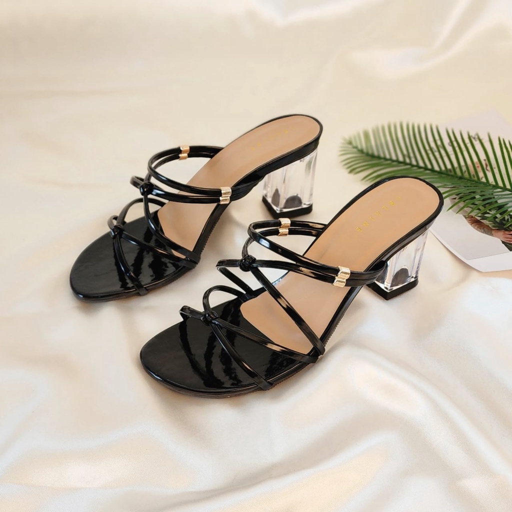 Arlaine- Heels 7 CM Kaca Sandal Heels Wanita Evika