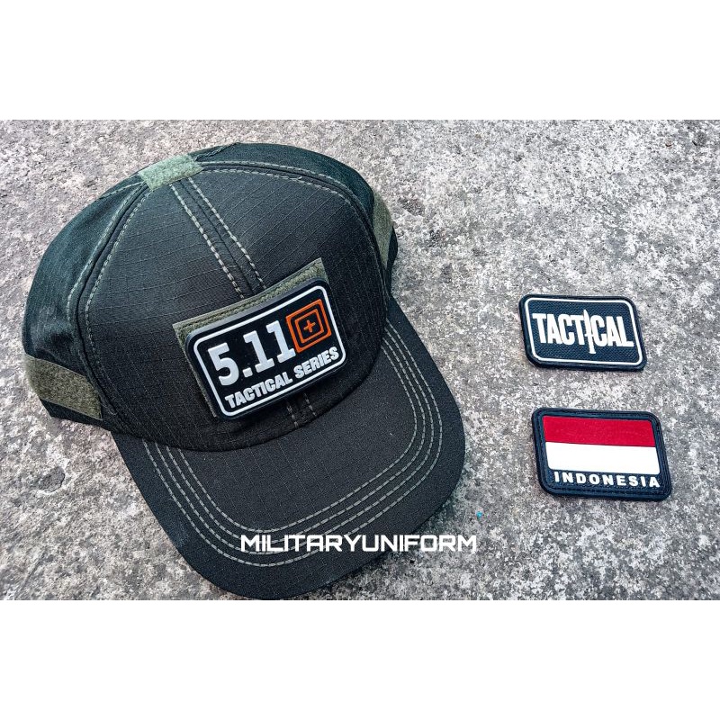 topi polos velcro + emblem karet