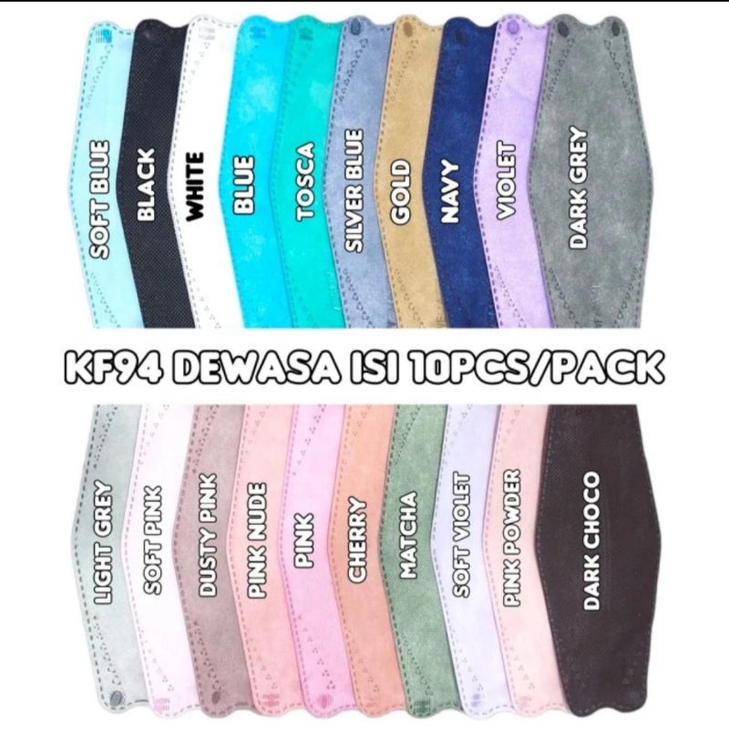 	 Masker KF94 Warna 4ply korea Masker KF94 Dewasa Kualitas Premium	