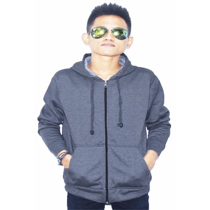 Jaket Sweater Polos Hoodie ZIPPER ukuran S M L XL XXL Pria dan wanita / UNISEX / bisa COD