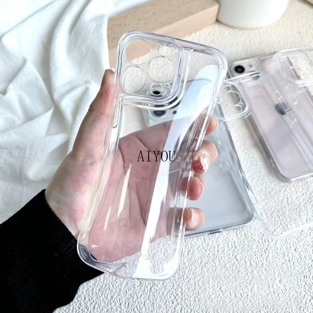 Casing Soft Case TPU Transparan Untuk IPhone 14 13 12 11 Pro Max X XR 8 7 Plus 7 8 SE Xs Max 14 Pro Max