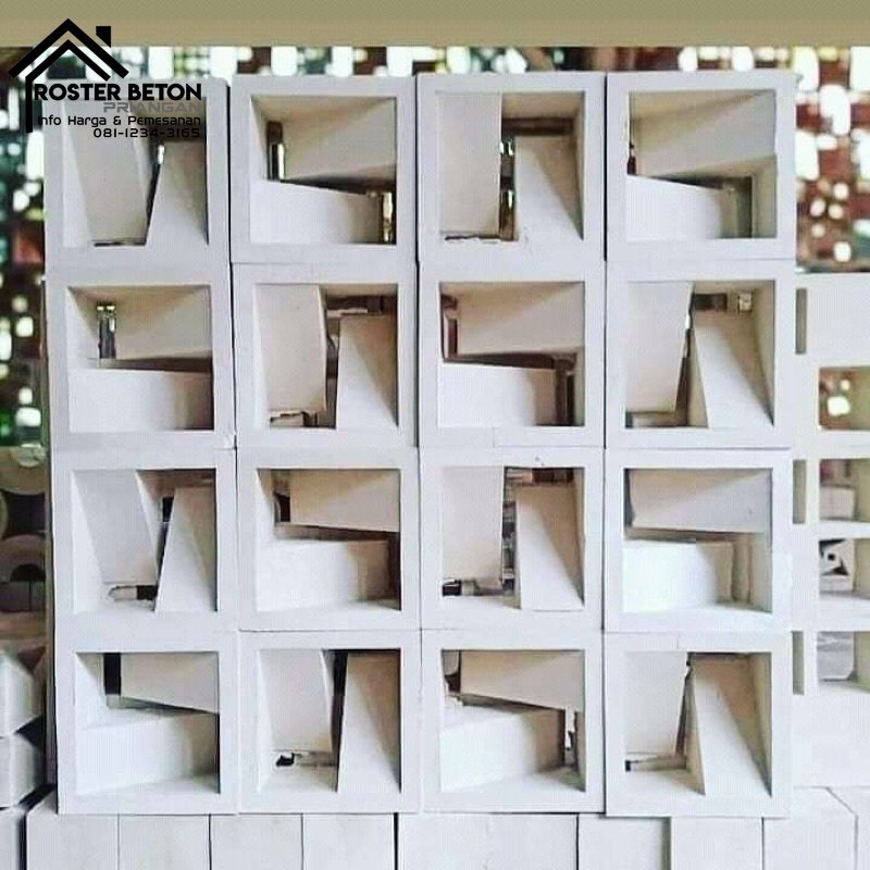 roster beton / loster beton / lubang angin putih 20x20x10cm ALl MOTIF