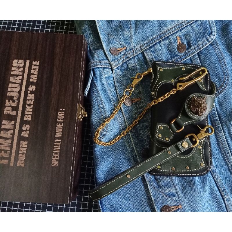 Biker Wallet Chain | Dompet pria kulit asli | dompet kulit asli handmade | dompet moge kulit asli