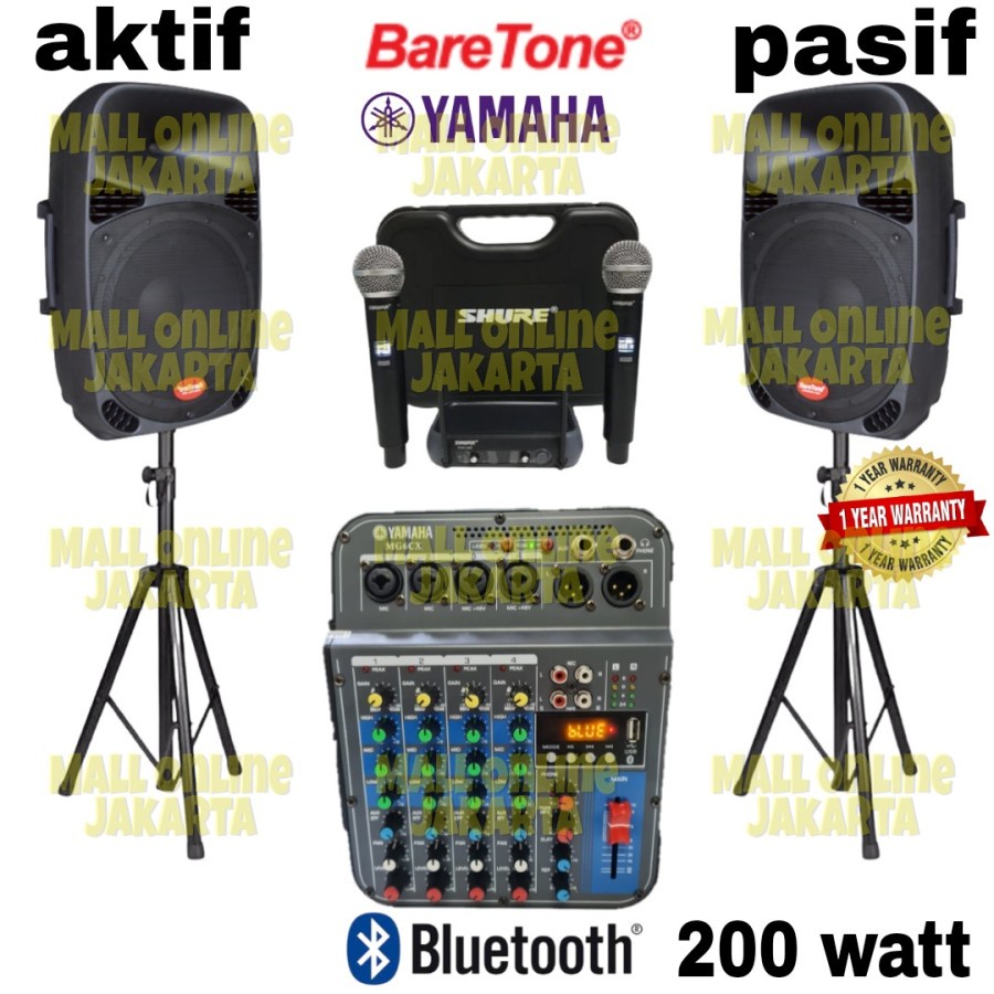 Paket Speaker aktif pasif baretone 15 inch yamaha 6 channel sound ori