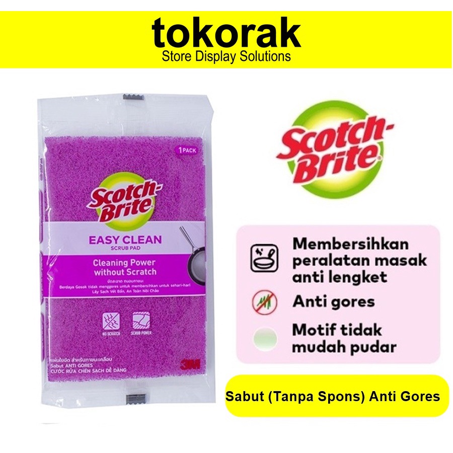 3M SCOTCH BRITE SABUT SPONS CUCI PIRING ANTI GORES SCRUB PAD STD-/1-85