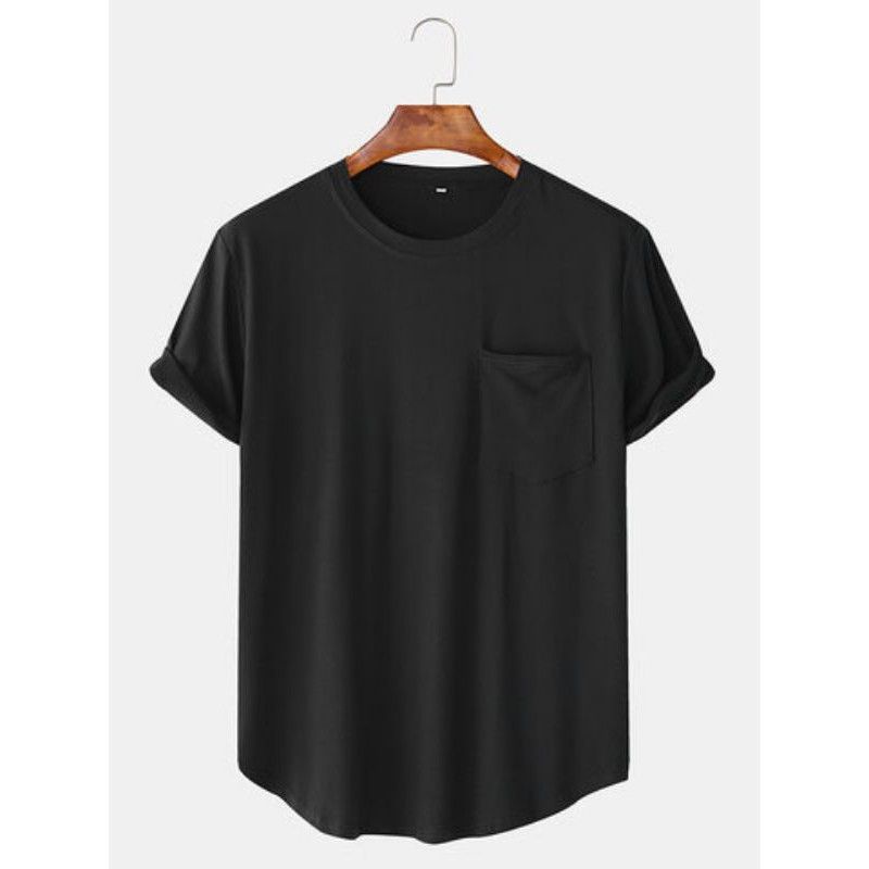 kaos polos Longline poket segitiga