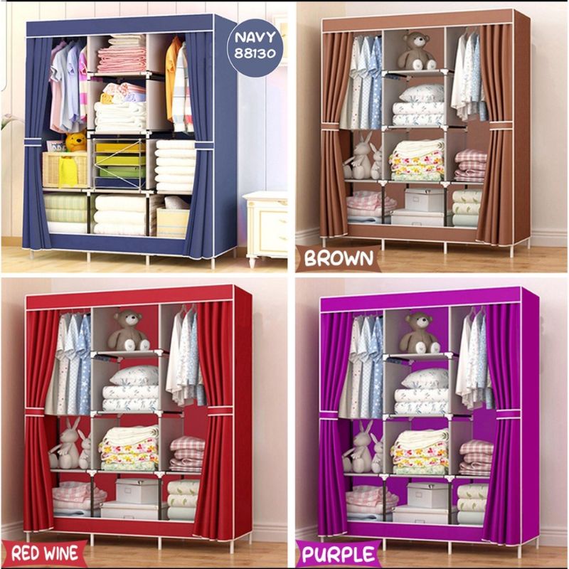 Lemari Pakaian Kain Portable 3 Sisi Jumbo / lemari jumbo