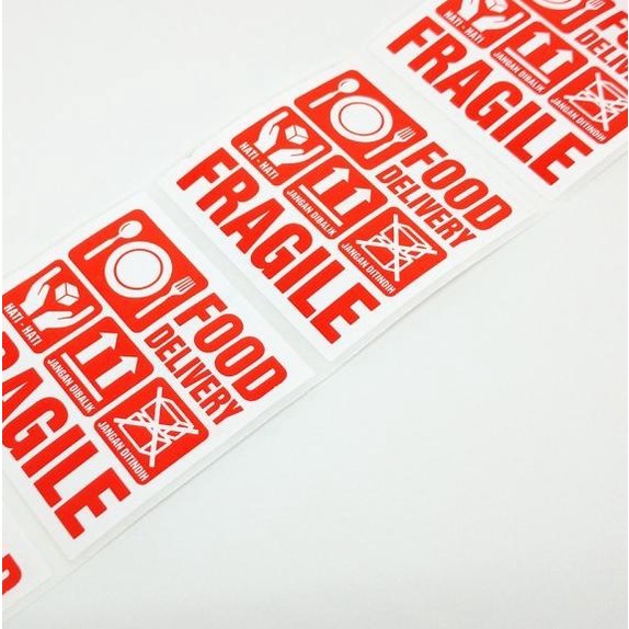 

Stiker Food Delivery Makanan Label Fragile 5,5x5,5 cm (1 roll/500 pcs) - Dasar Putih