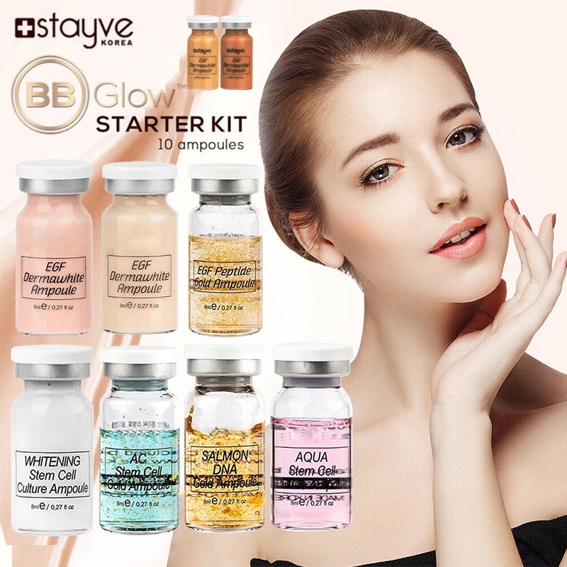 STAYVE BB Glow Dermawhite EGF Gold Salmon DNA Acne Stem Aqua Stem Whitening Serum - Professional Grade Skincare for Brightening, Anti-Aging, and Acne Treatment