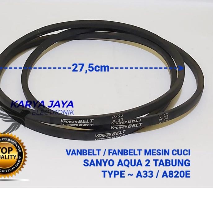 fanbelt vanbelt mesin cuci sanyo AQua 2 Tabung A-33 / A-820 E / V belt A33/A820E
