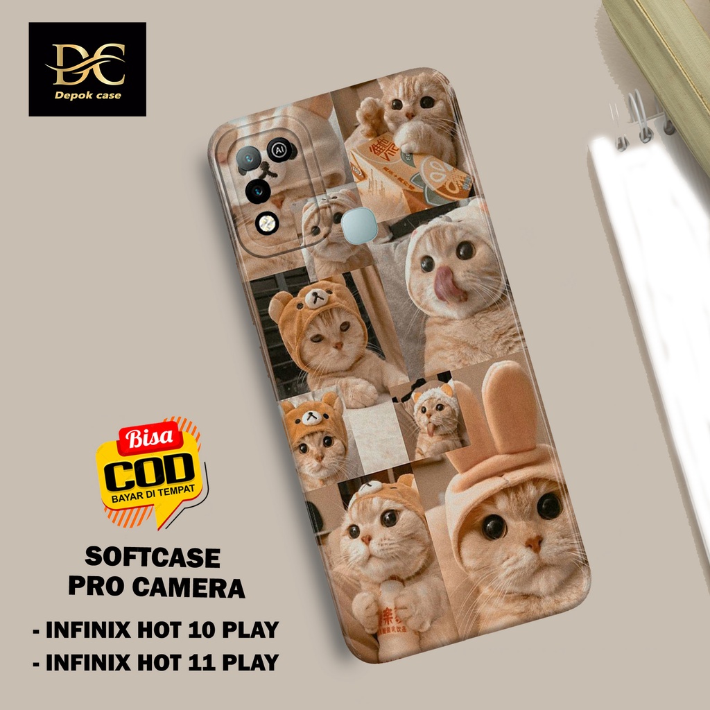 Case Infinix Hot 10 Play / Infinix Hot 11 Play Terbaru - Fhasion Case KUCING - Casing Hp Infinix Hot