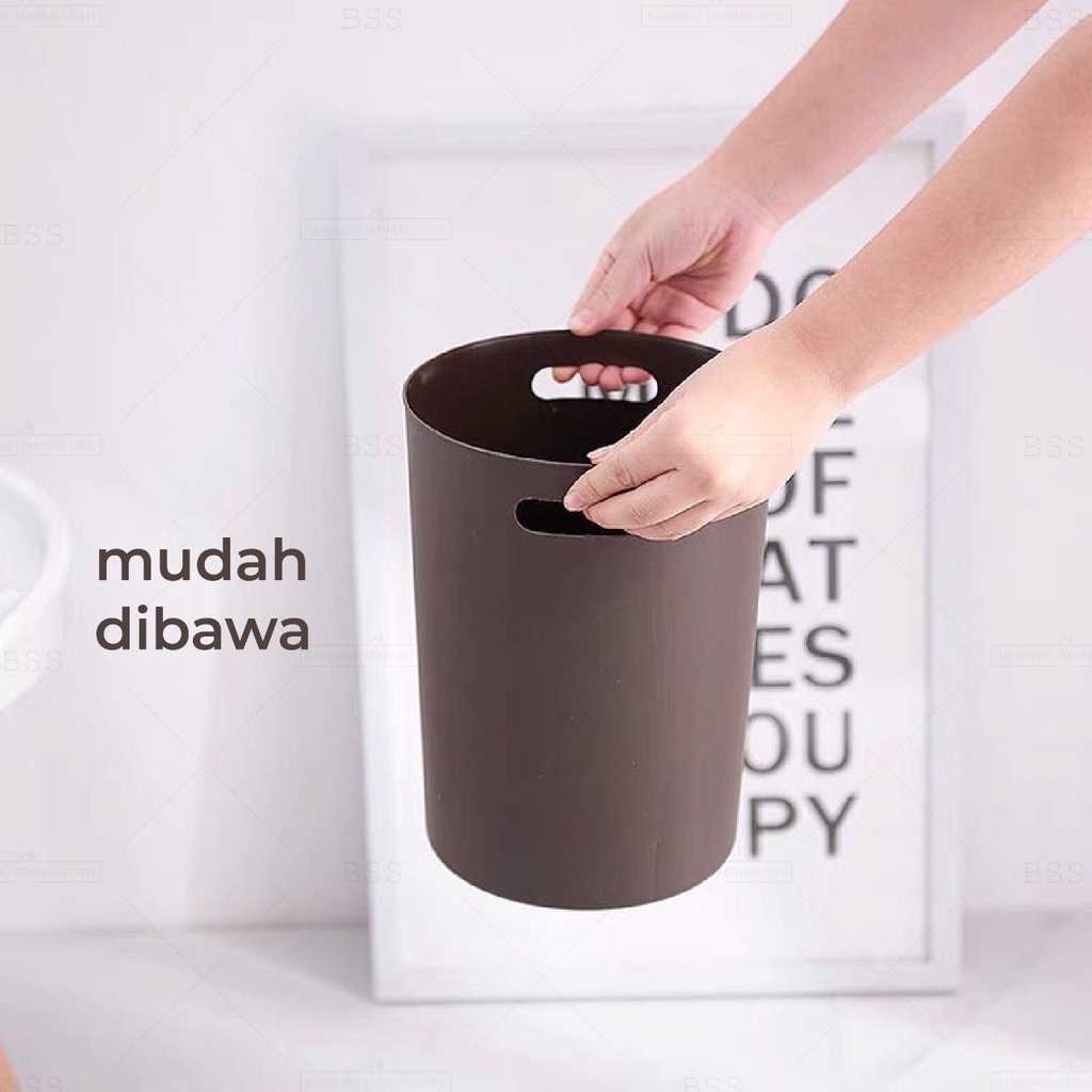 Trash Bin Aesthetic Tempat Sampah 4L 8L Minimalis Tong Sampah Plastik Prisma Bulat Tempat Buang Pembuangan Sampah Minimalis Kamar Tidur Ruang Tamu simple