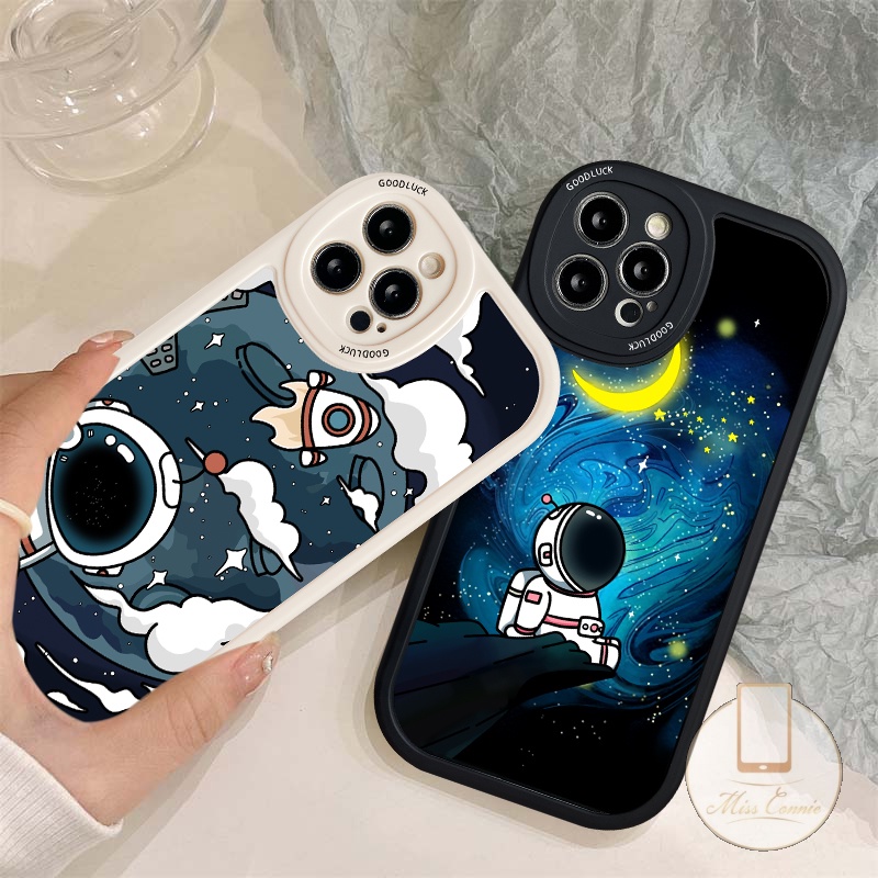 Case Untuk Samsung A32 A04 A04s A13 A12 A53 A03s A73 A21s A52s A22 A30s A50 A52 A02s A10s A23 A50s A20 A14 A72 A03 A71 A51 A20s A31 A11 Kartun Trendy NASA Astronot Lembut TPU Cover