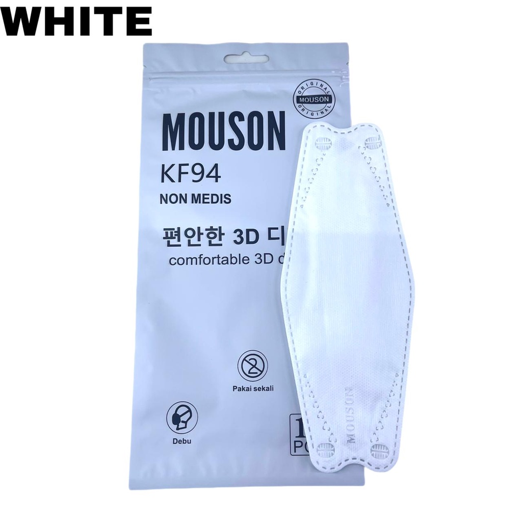 Masker KF94 MOUSON 4PLY ISI 10pcs Masker KF 94 Masker 4D Masker KF94 KOREA 4ply KF94 Warna isi 10pc Murah