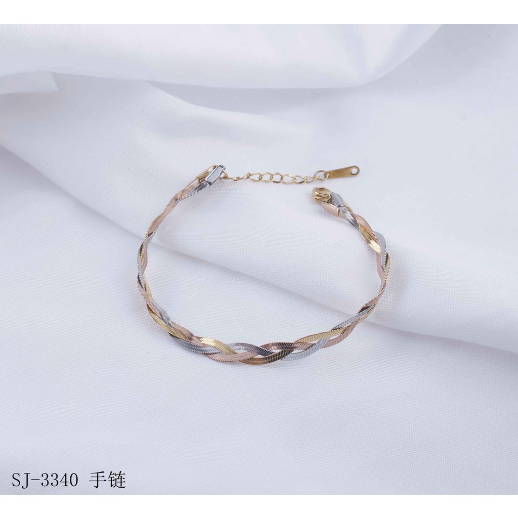 Set Titanium Perhiasan Kalung Dan Gelang Fashion Jewelry 8758/3198