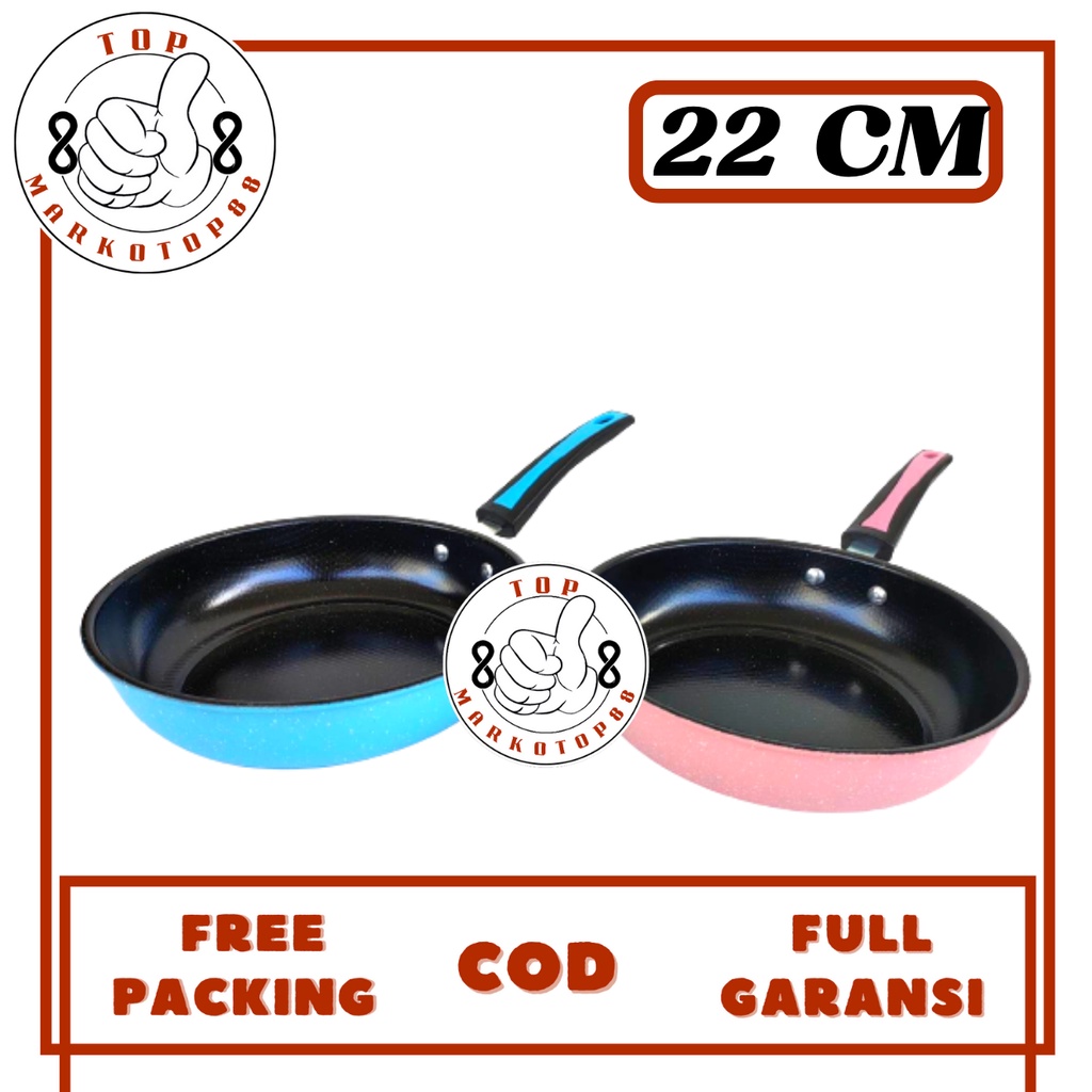 TEFLON 22 CM GSF 1522 PANCI TEFLON GRANITE ENAMEL WOK WAJAN KUALI FRYPAN PENGGORENGAN PANCI TEFLON T