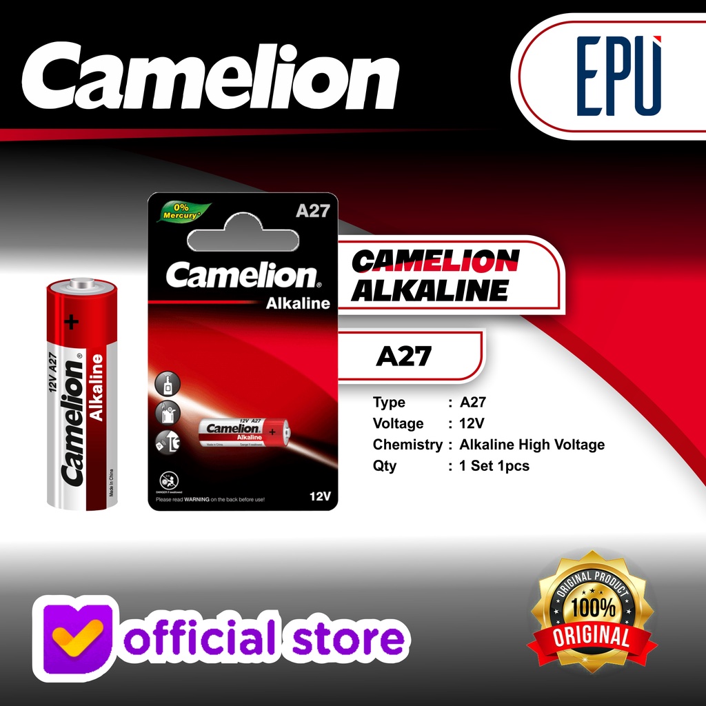 Camelion Baterai Alkaline Battery Baterei Remote Mainan Bel Batre A27