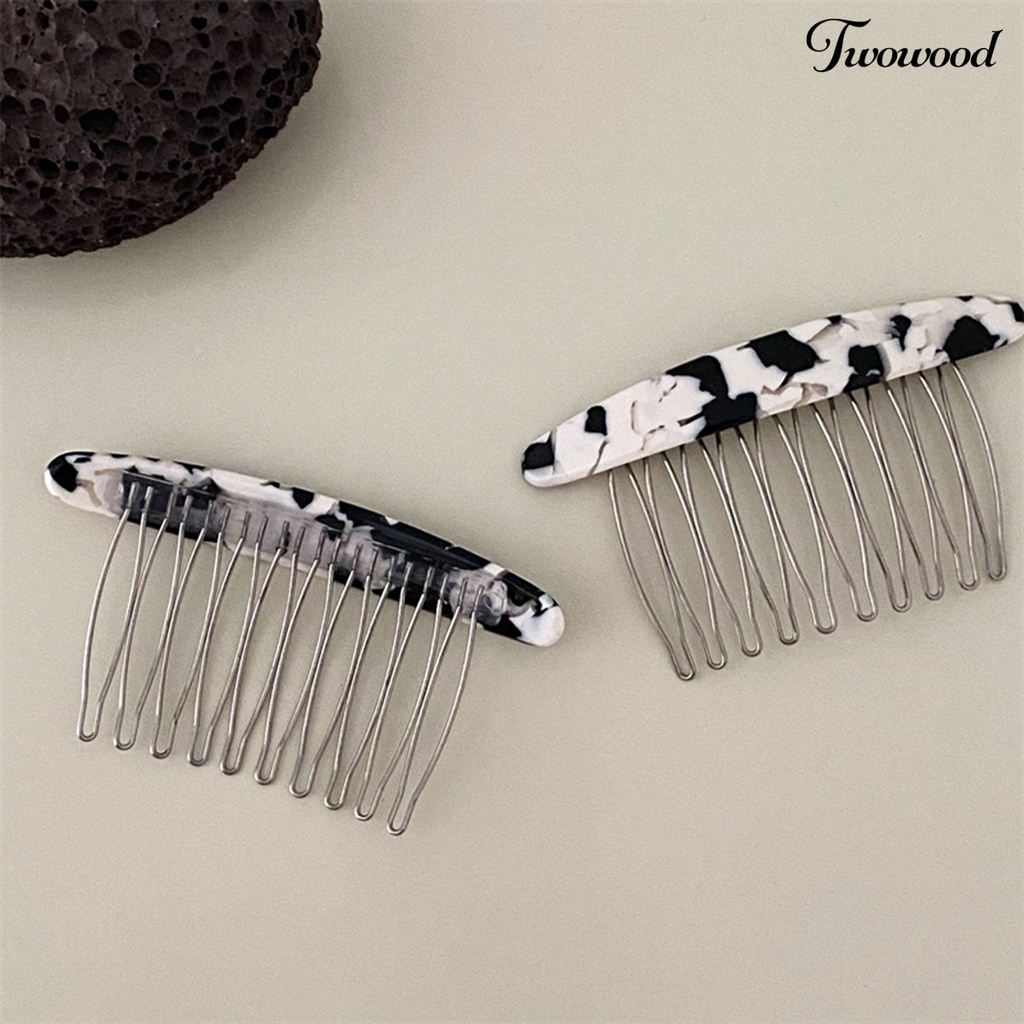 Headband Model Sisir Motif Kotak-Kotak Bahan Plastik Gaya Simple