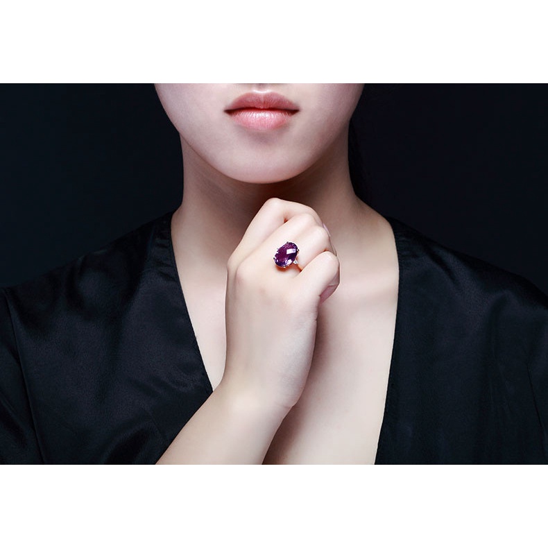 Cincin Lapis Rose Gold Emas Asli Kadar 375Desain Kura-Kura Hias Amethyst Adjustable Untuk Wanita