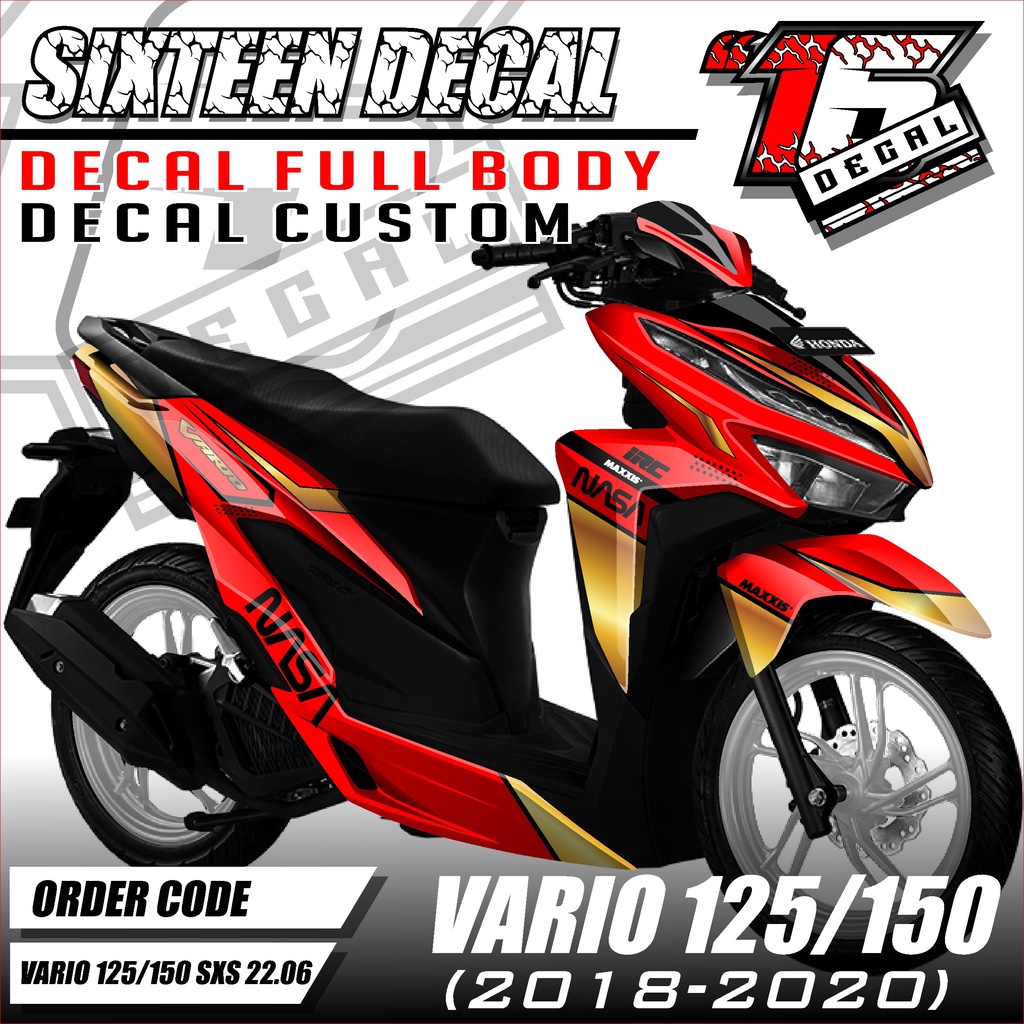 Decal Full Body Honda Vario New 125/150 th 2018 2019 2020 Stiker Full Body Honda Vario 125/150 Stike