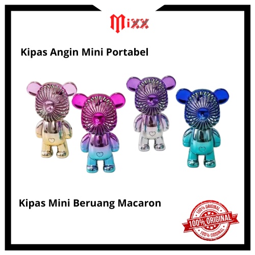 Kipas Angin Usb Mini Fan Genggam Portable/Portabel MACARON Beruang