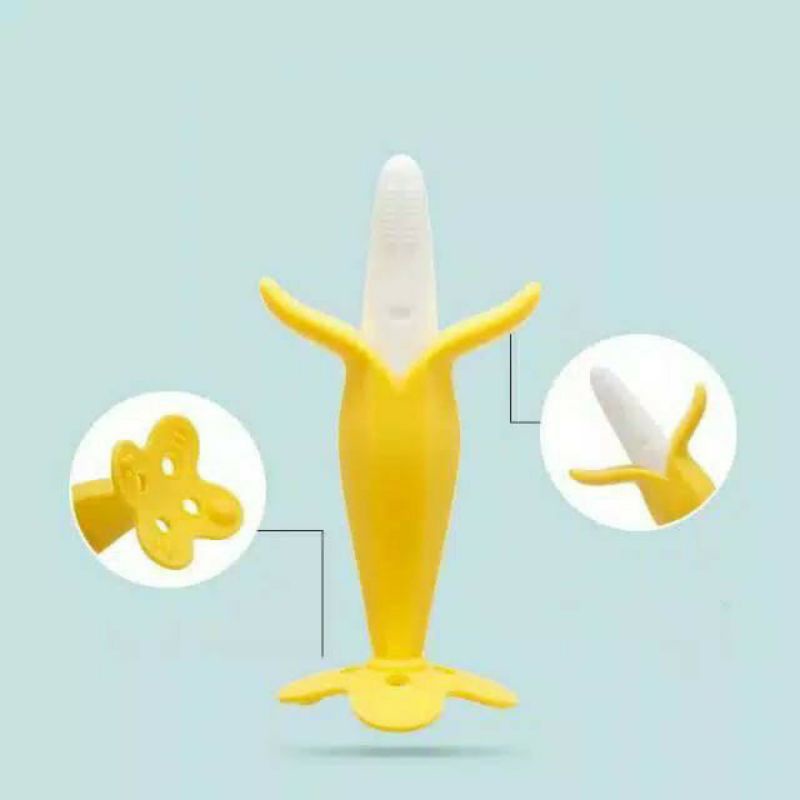 Banana teether gigitan bayi bentuk pisang sikat gigi bayi