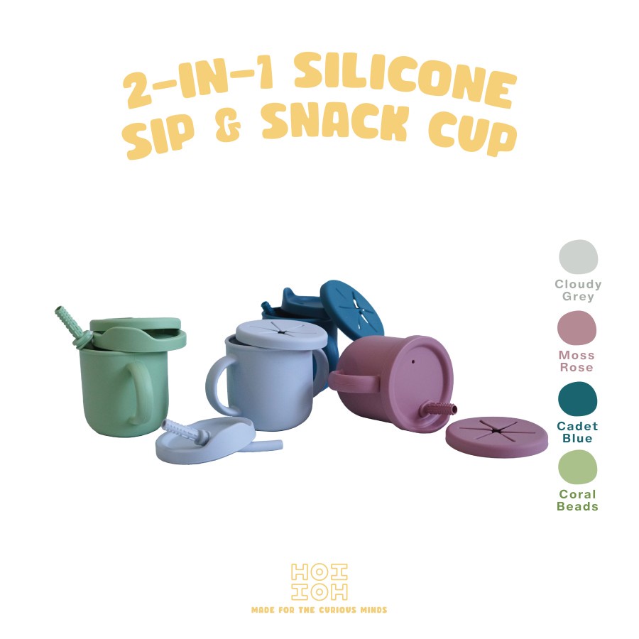 HOI HOI Baby Silicone 2-in-1 Sip &amp; Snack Cup - Cangkir Silikon Minuman &amp; Cemilan Bayi