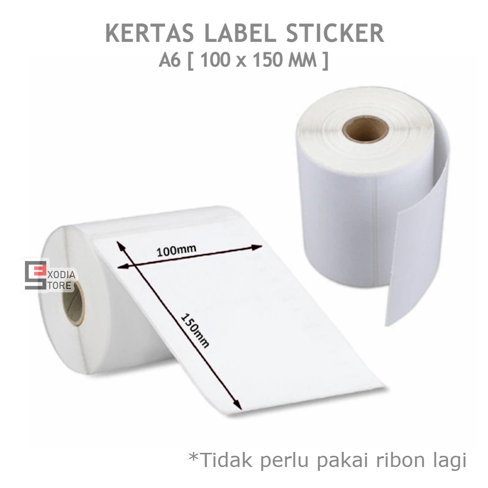 

Label Barcode Thermal Paper 100 X 150 mm Kertas Sticker Label Thermal 100x150mm A6 isi 250 lembar / 500 lembar