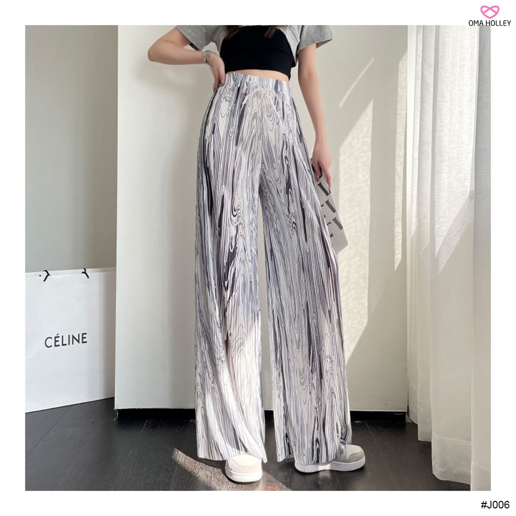 (COD) OH Fashion Wendy Pants Celana Printing Knitt Wanita #J006