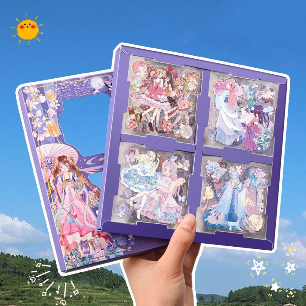 Agustina Stationery Stiker Karakter Antiquity Style Kawaii Tangan Akun DIY Hanfu Anak Perempuan Sekolah Kantor Perlengkapan Jurnal Bahan Decals