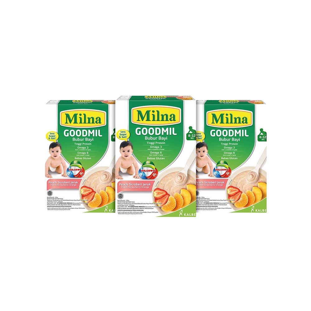 Milna Goodmil 8+ Peach Strawberry Jeruk 120G (3 Pack)