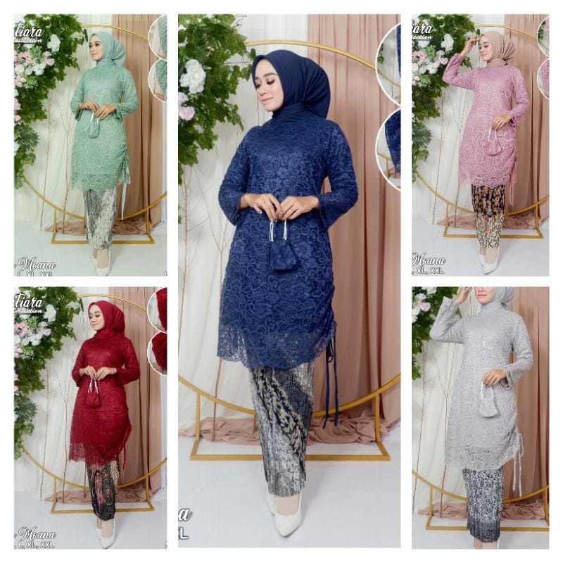 Setelan kebaya tunik mouna//kebaya brokat wisuda//kebaya modern//kebya muslim