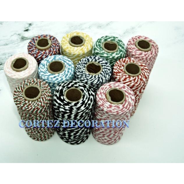 

Tali hangtag 100 yard bakers twine benangkatun warna tali hamper craft - 01