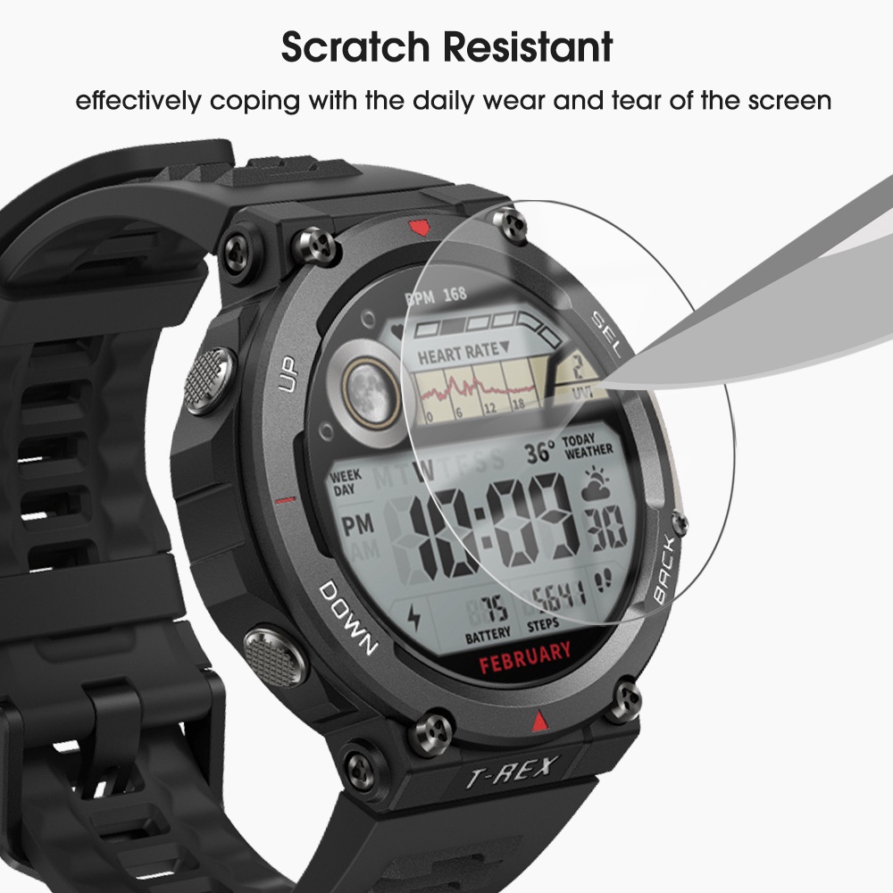 1 / 2pcs Pelindung Layar Tempered Glass 9H HD Untuk Smartwatch Amazfit T-Rex 2