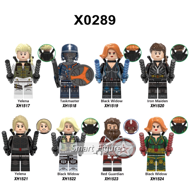 Mainan Action Figure Black Widow Minifigures Red Guardian Yelena Belova Taskmaster Iron Maiden Marvel X0289