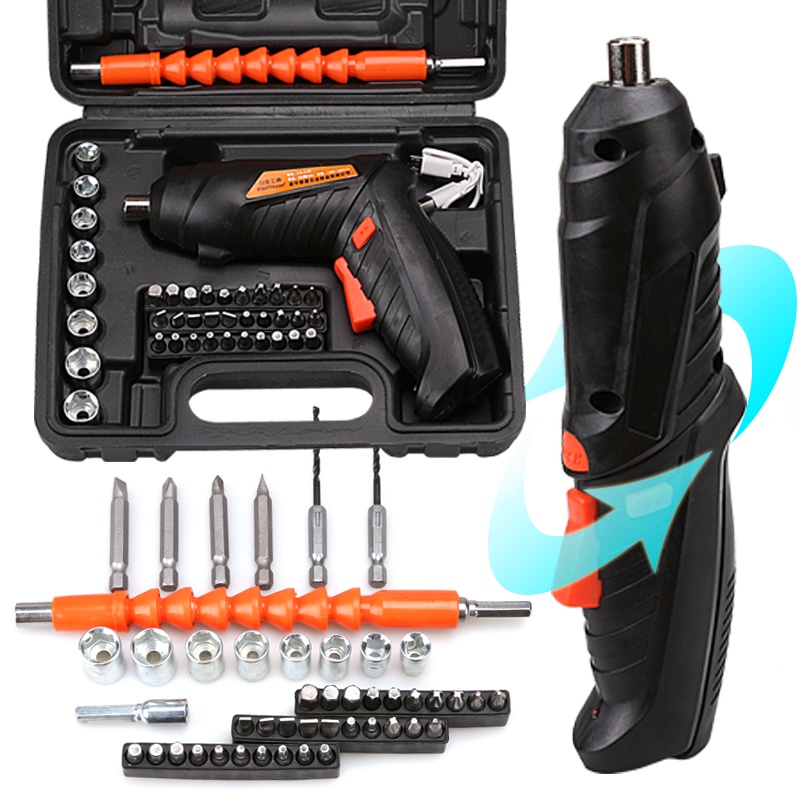 Mesin Bor Cordless Mini 48pcs Set 4.2V / Screwdriver Baterai Obeng Mesin Bor baterai portable multifungsi Tangan  Drill Battery