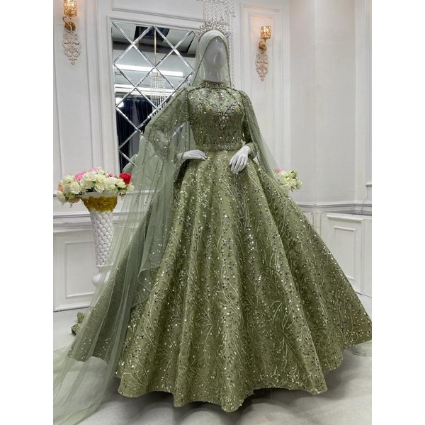 GAUN BARBIE SEQUIN MEWAH | BAJU PENGANTIN PRINCESS | GAUN WARNA WARNA CANTIK |WEDDING DRESS