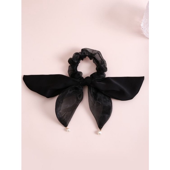 Bow Decor Scarf Hair Tie Scrunchie